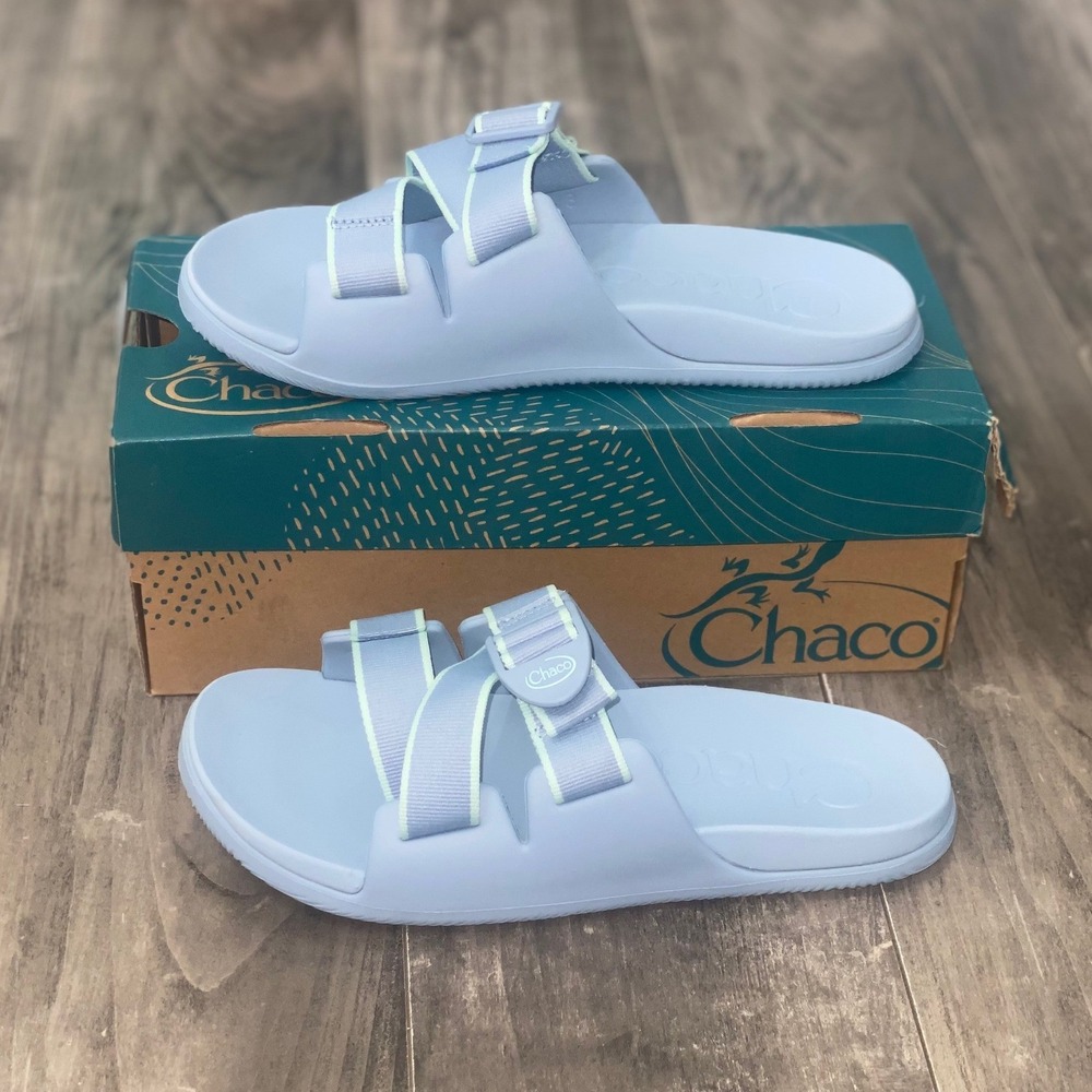Chaco Chillos Slide Sandal Light Blue Womens 8 LUVSEAT Arch Support Casual Sport - Picture 2 of 9